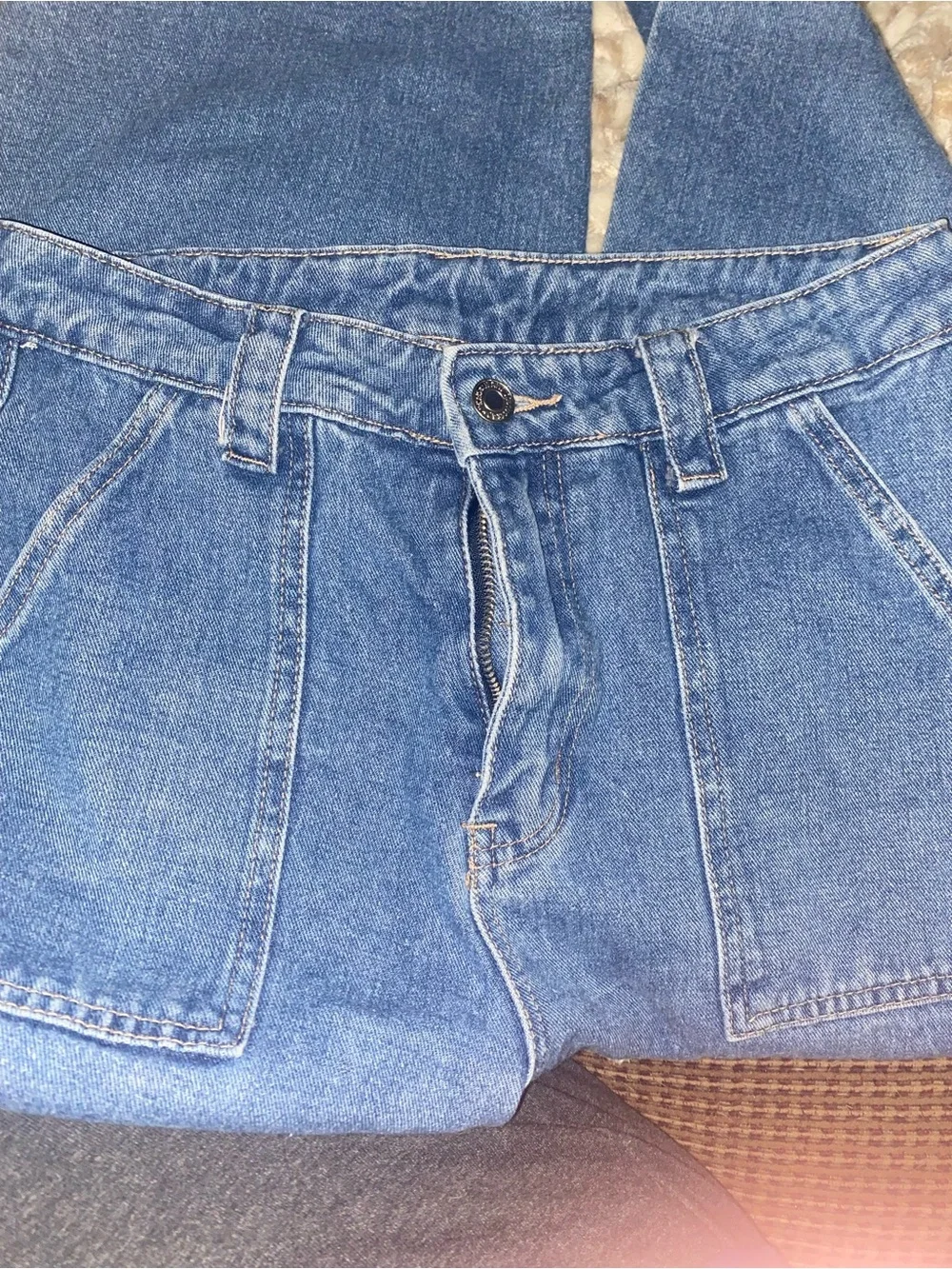 Flvsun-Women's High Waist Baggy Cargo Jeans - Loose Fit Utility Pants With Pocke - Picture 5 of 6